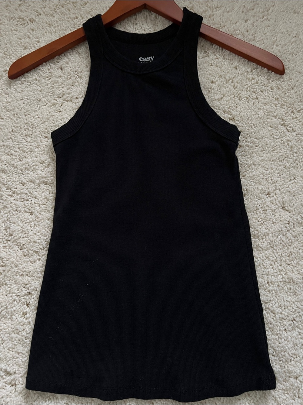 Easy Women’s Black Ribbed Tank Top - Sleek Racerback